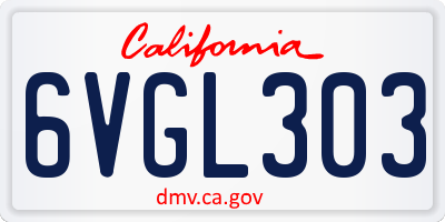 CA license plate 6VGL303