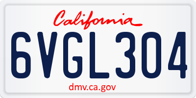 CA license plate 6VGL304