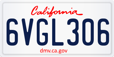 CA license plate 6VGL306