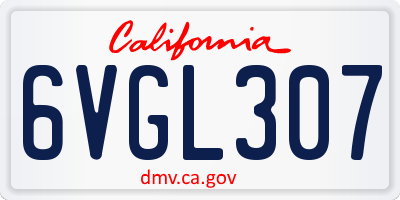 CA license plate 6VGL307