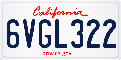 CA license plate 6VGL322