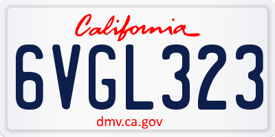 CA license plate 6VGL323