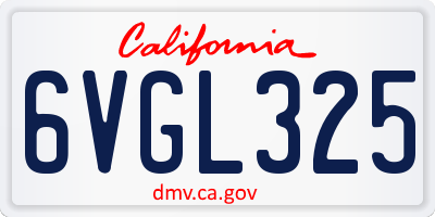 CA license plate 6VGL325