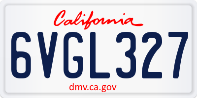 CA license plate 6VGL327