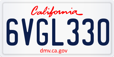 CA license plate 6VGL330