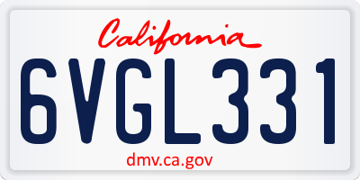 CA license plate 6VGL331