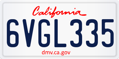 CA license plate 6VGL335