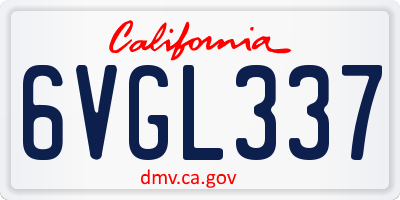 CA license plate 6VGL337