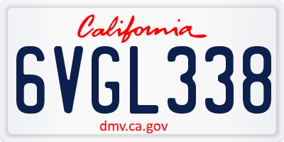 CA license plate 6VGL338