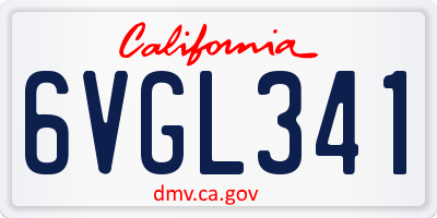 CA license plate 6VGL341