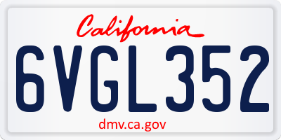 CA license plate 6VGL352