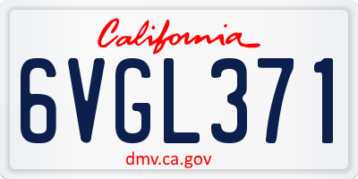 CA license plate 6VGL371