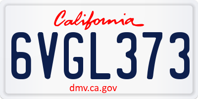 CA license plate 6VGL373