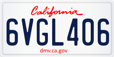 CA license plate 6VGL406
