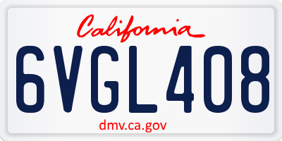 CA license plate 6VGL408