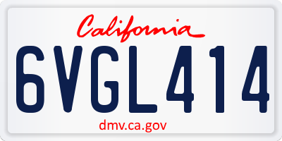 CA license plate 6VGL414