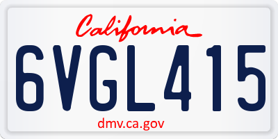 CA license plate 6VGL415