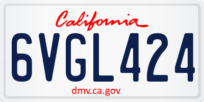 CA license plate 6VGL424