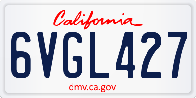 CA license plate 6VGL427