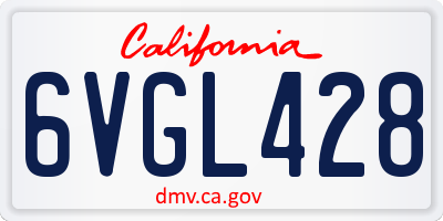 CA license plate 6VGL428