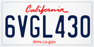 CA license plate 6VGL430