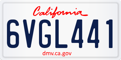 CA license plate 6VGL441