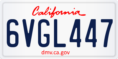 CA license plate 6VGL447