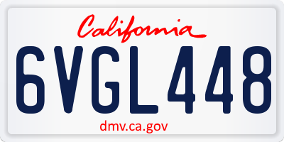 CA license plate 6VGL448