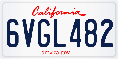 CA license plate 6VGL482