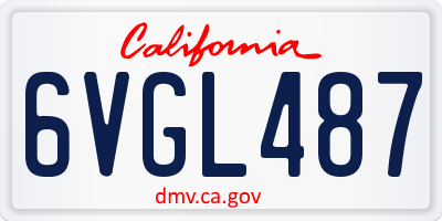 CA license plate 6VGL487