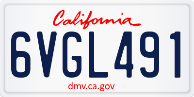 CA license plate 6VGL491