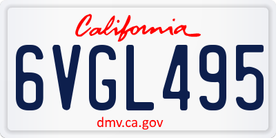 CA license plate 6VGL495