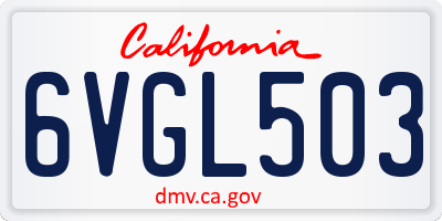 CA license plate 6VGL503