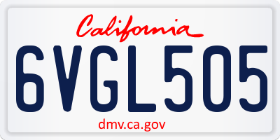 CA license plate 6VGL505