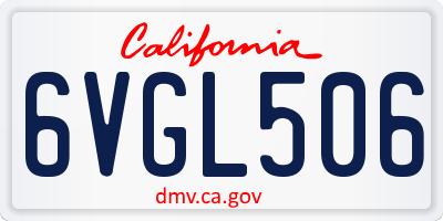 CA license plate 6VGL506