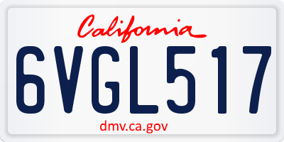 CA license plate 6VGL517
