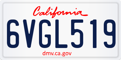 CA license plate 6VGL519