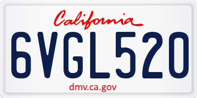 CA license plate 6VGL520