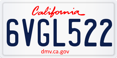 CA license plate 6VGL522
