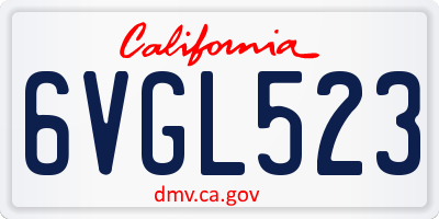 CA license plate 6VGL523