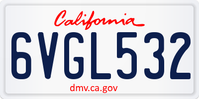 CA license plate 6VGL532