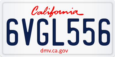CA license plate 6VGL556