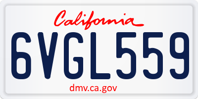 CA license plate 6VGL559