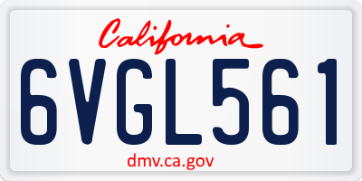 CA license plate 6VGL561