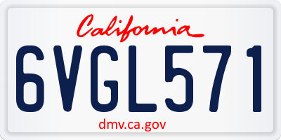 CA license plate 6VGL571