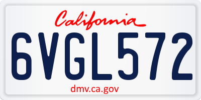 CA license plate 6VGL572