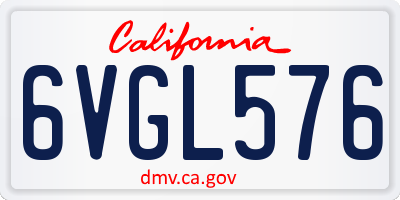 CA license plate 6VGL576