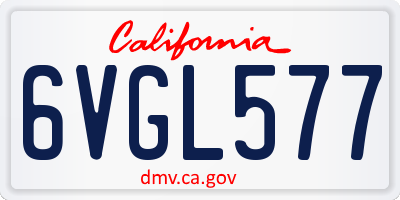CA license plate 6VGL577