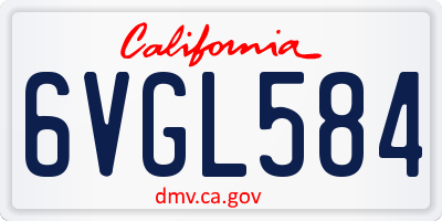 CA license plate 6VGL584