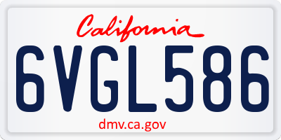 CA license plate 6VGL586